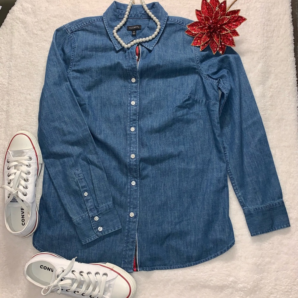 Talbots Long Sleeve Denim Button Down